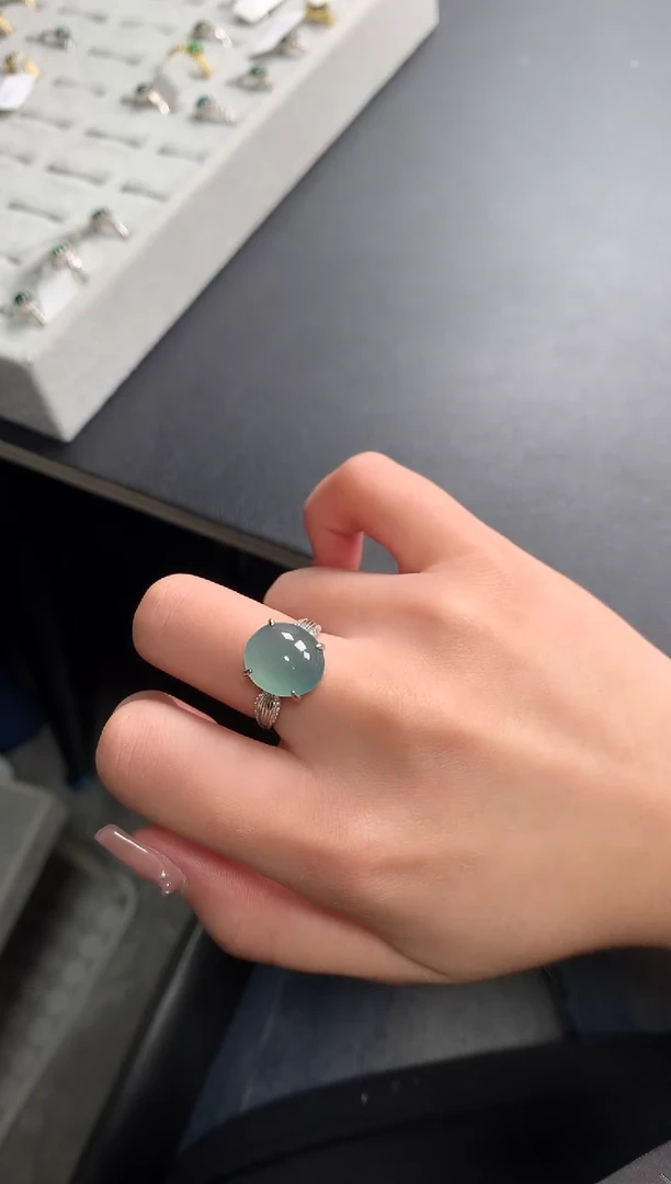【闪购商品】翡翠戒指银S925镶嵌5214