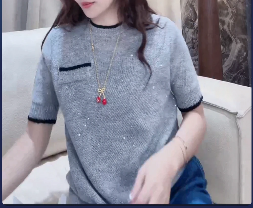 【20228092】毛衣衫chic女春秋冬休闲内搭长袖针织穿搭上衣