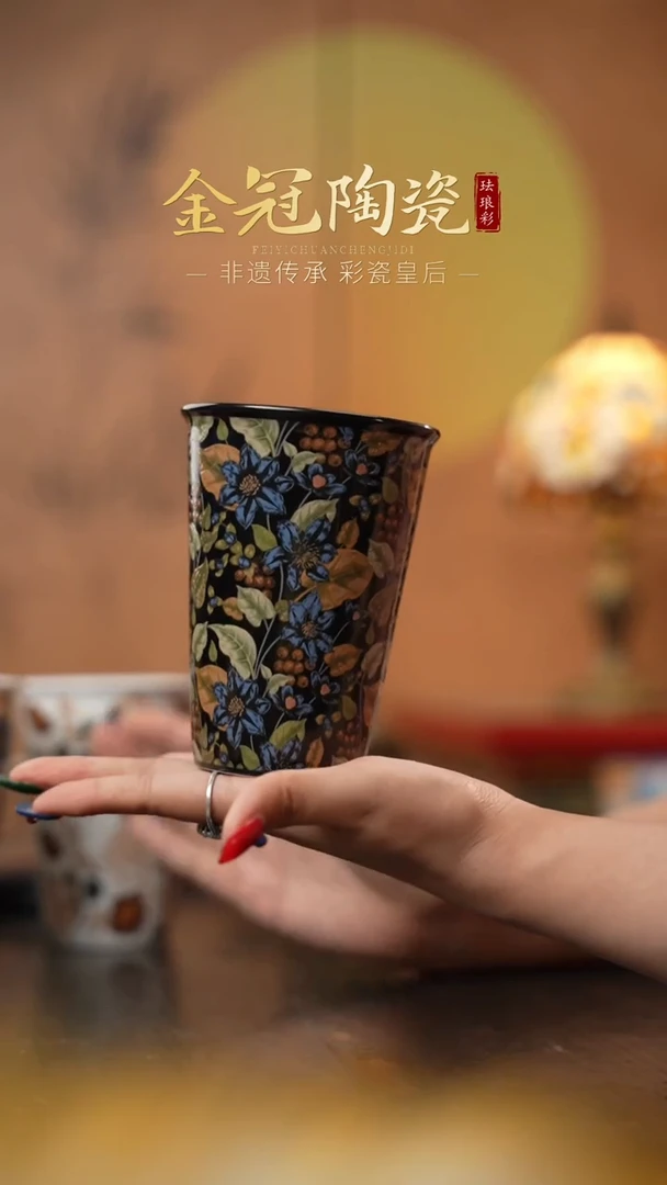 陶瓷月光蓝羽 ·【可乐杯】