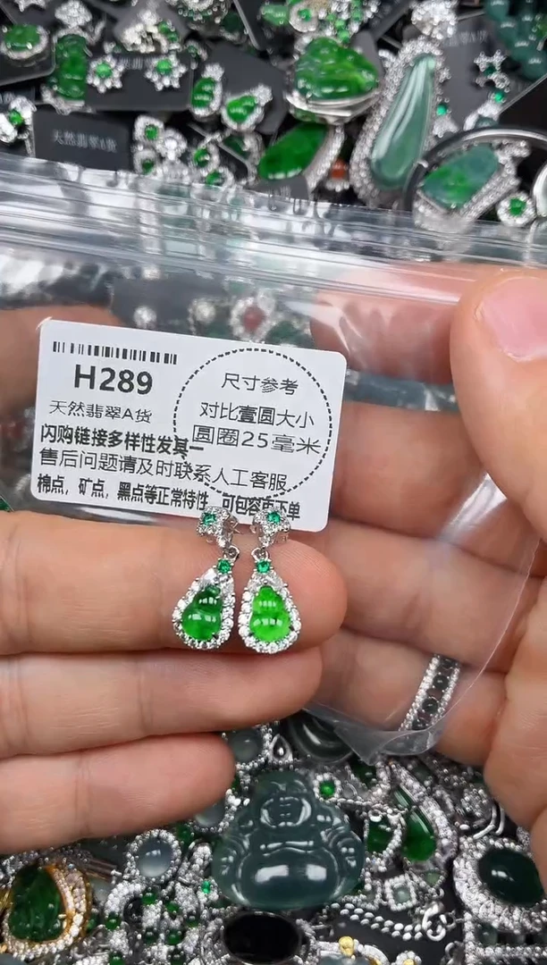 颈饰未镶嵌翡翠H289耳钉