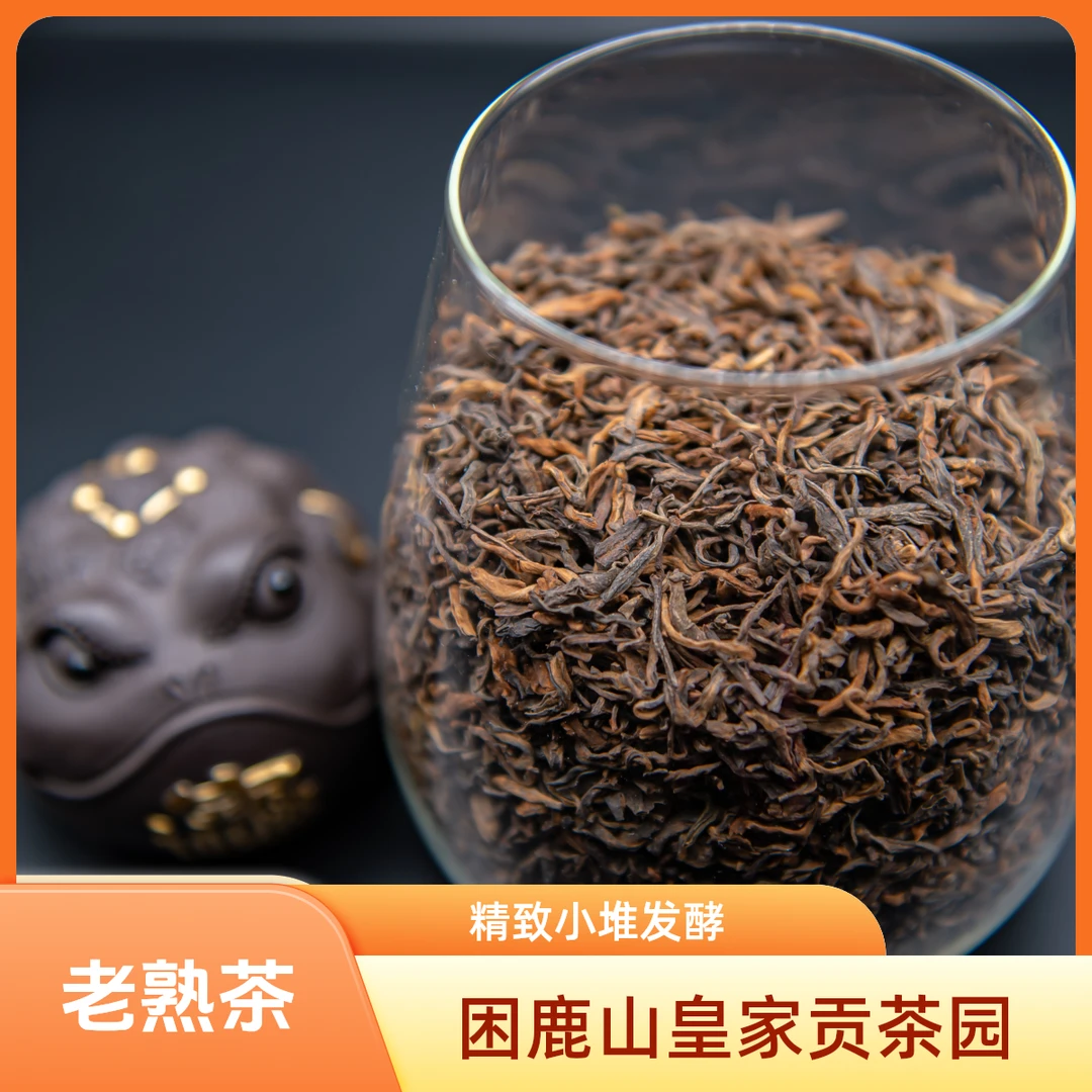 困鹿山古树金芽2020年精致小堆发酵熟茶木质香爽滑甘甜