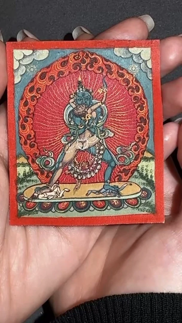 装裱画A****云手绘唐卡9胜乐定向