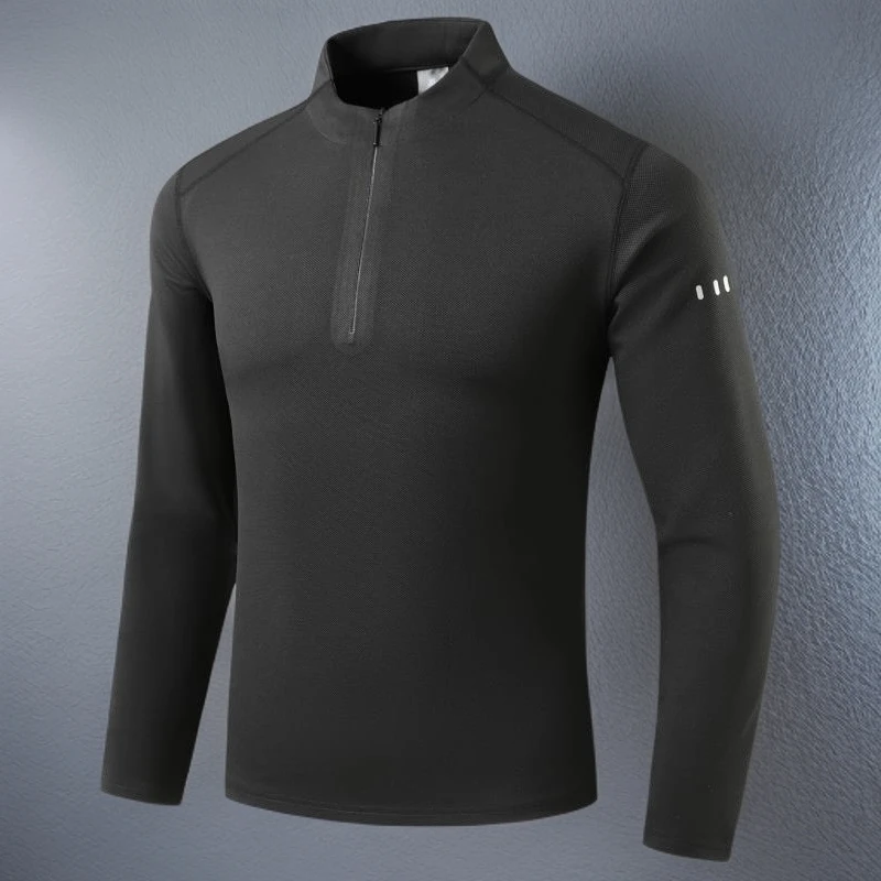 男士秋冬新款速干透气运动T恤健身训练吸汗弹力打底休闲长袖上衣