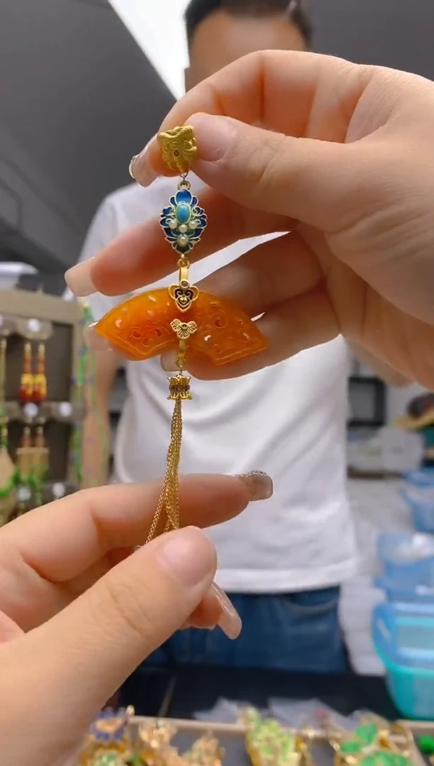 【闪购商品】翡翠耳饰合金222翡翠压襟