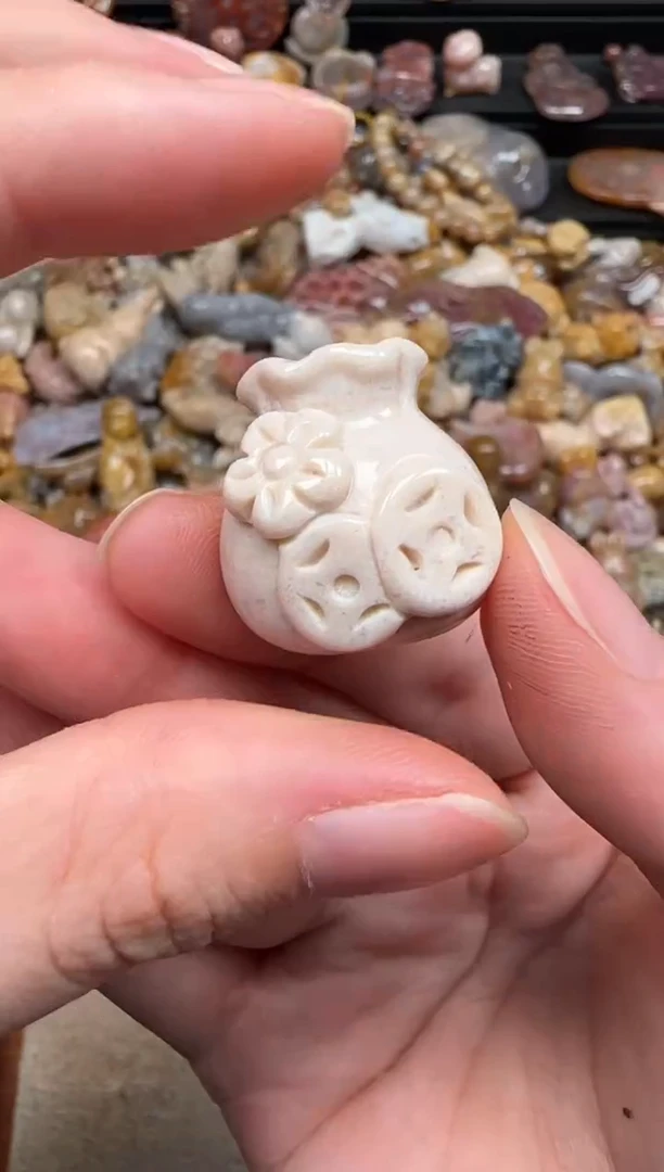 硅化珊瑚（珊瑚玉）未镶嵌颈饰455