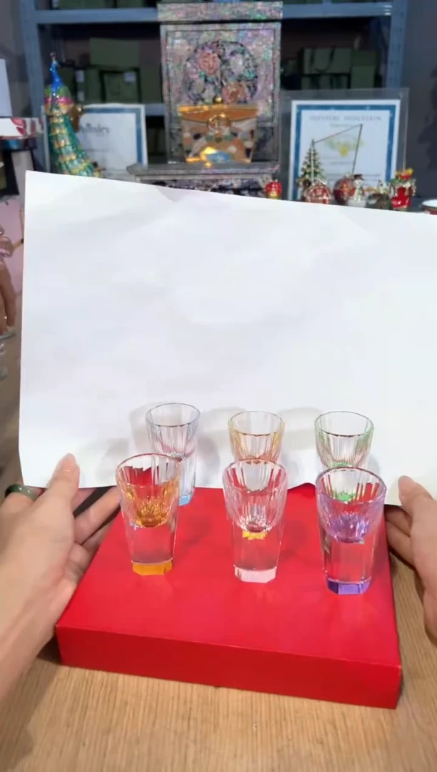 【闪购商品】杯60诗器钻石水晶白酒杯（六色礼盒装）