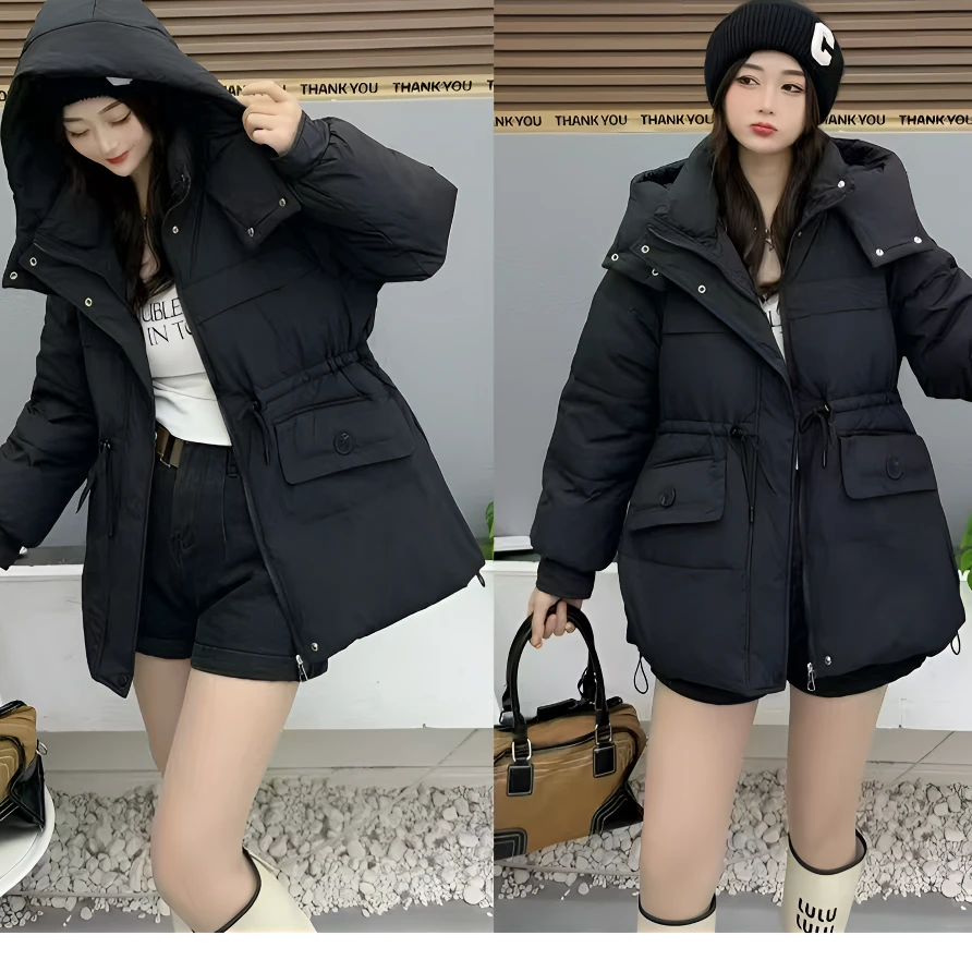 玲子家 3003款 连帽收腰外套