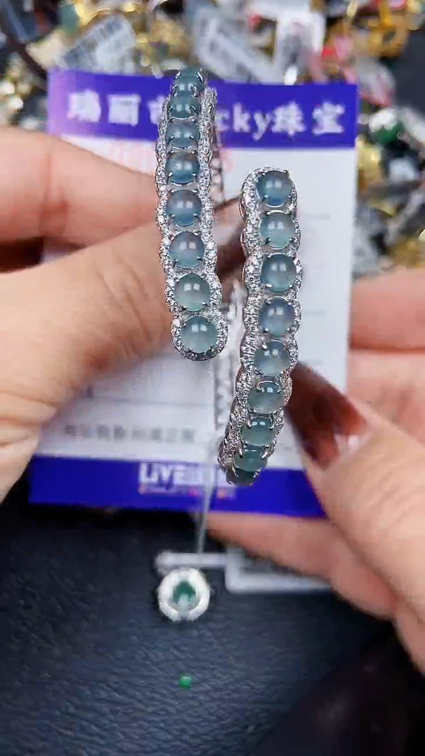 颈饰银S925镶嵌翡翠7585