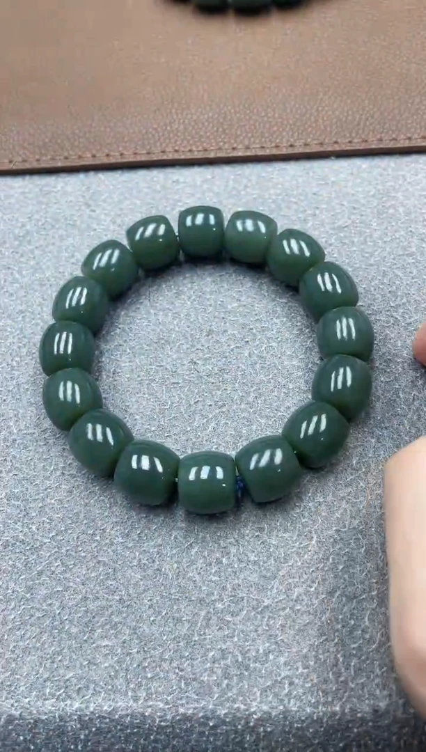 未镶嵌手串和田玉纯天然新疆且末蓝14直切