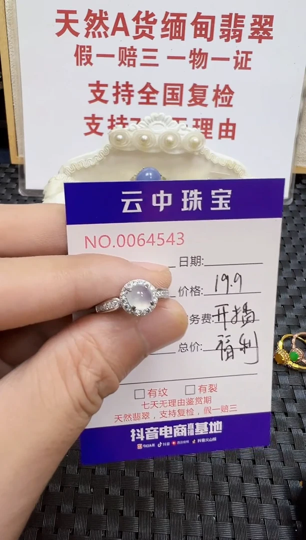 银S925镶嵌戒指翡翠用****芳/4543