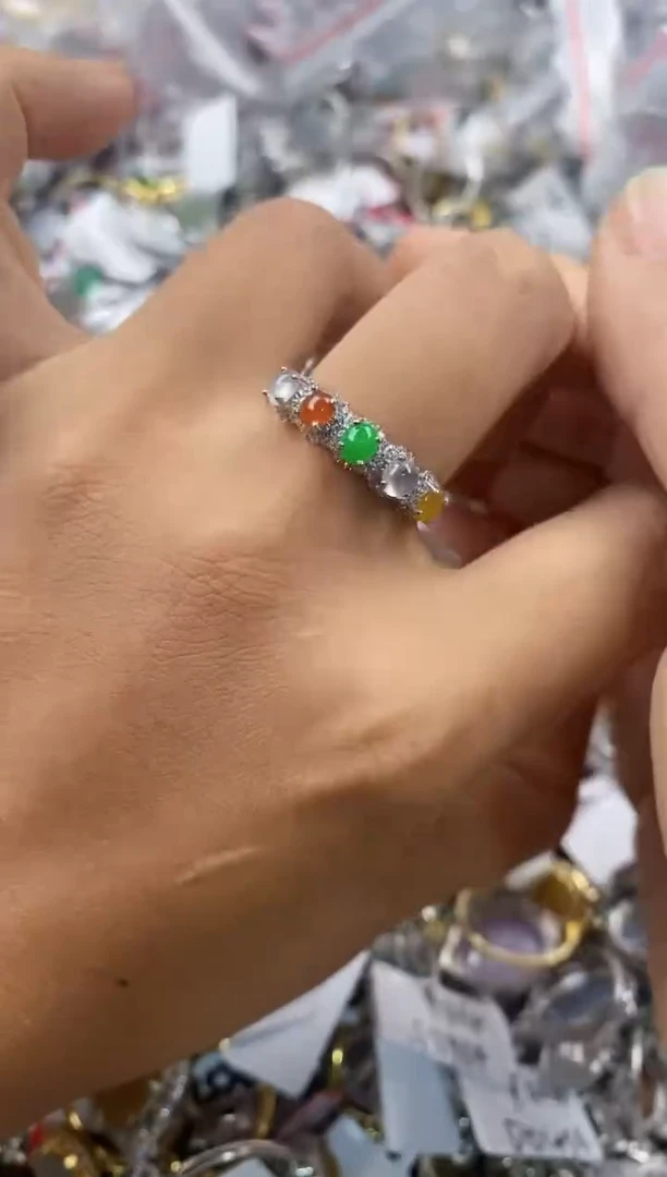 银S925镶嵌戒指翡翠111---3