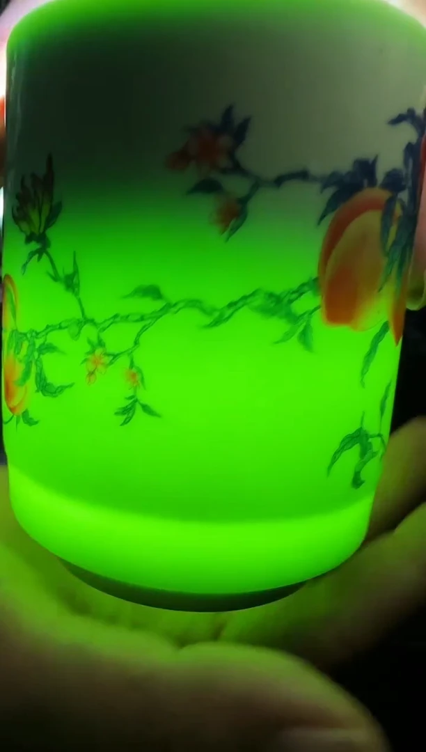 杯子瓷绿稀土九桃办公杯