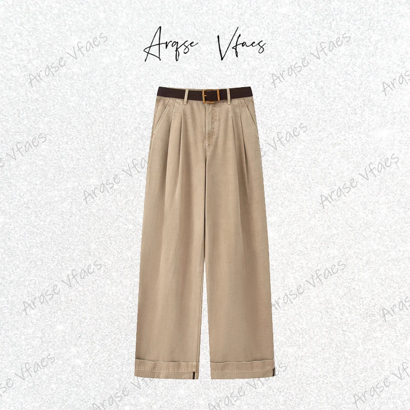 [ARQSEVFAES正品]—2025夏季松卷边阔腿裤休闲大甩直筒裤AR323028