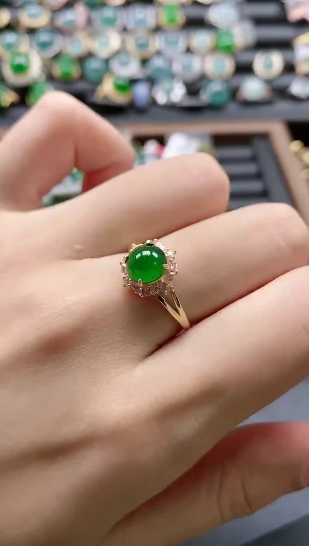 【闪购商品】翡翠戒指银S925镶嵌51511