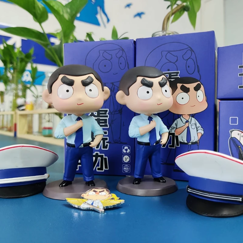 大杨漫画原创卤蛋消防员公仔玩偶车载摆件蛋糕配饰桌面情侣逆行者