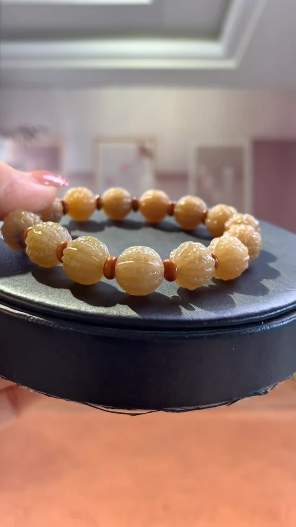 和田玉未镶嵌挂件且末糖小核桃手串