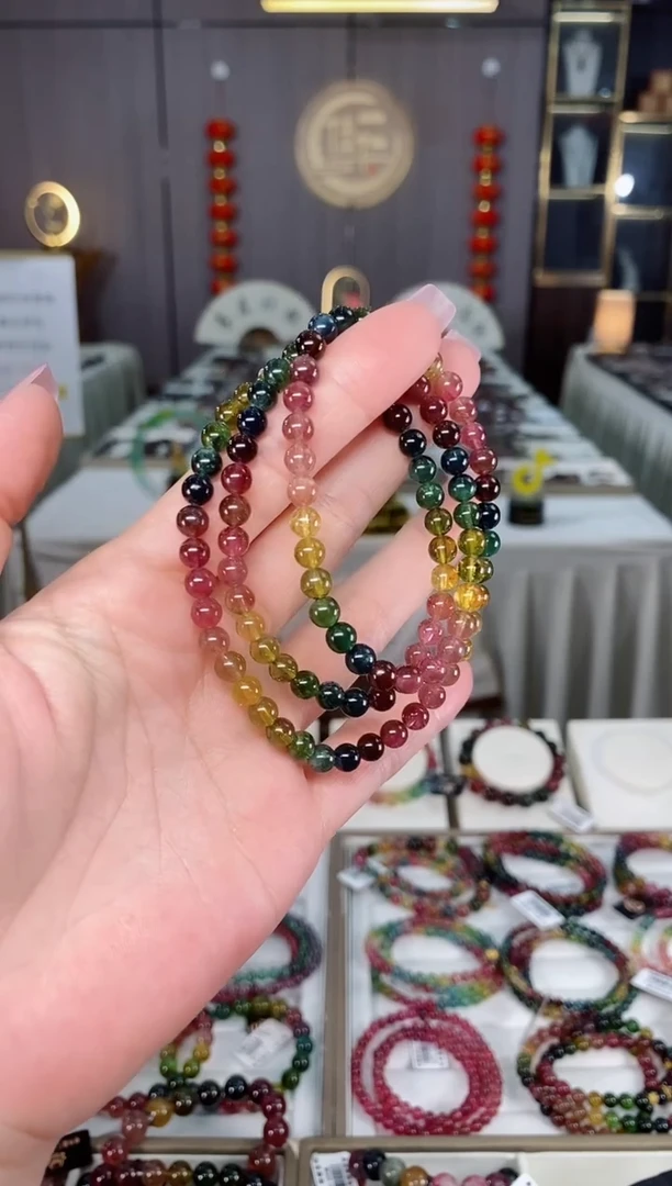 未镶嵌老矿碧玺三圈手串5mm+碧玺hon多样性发货一条