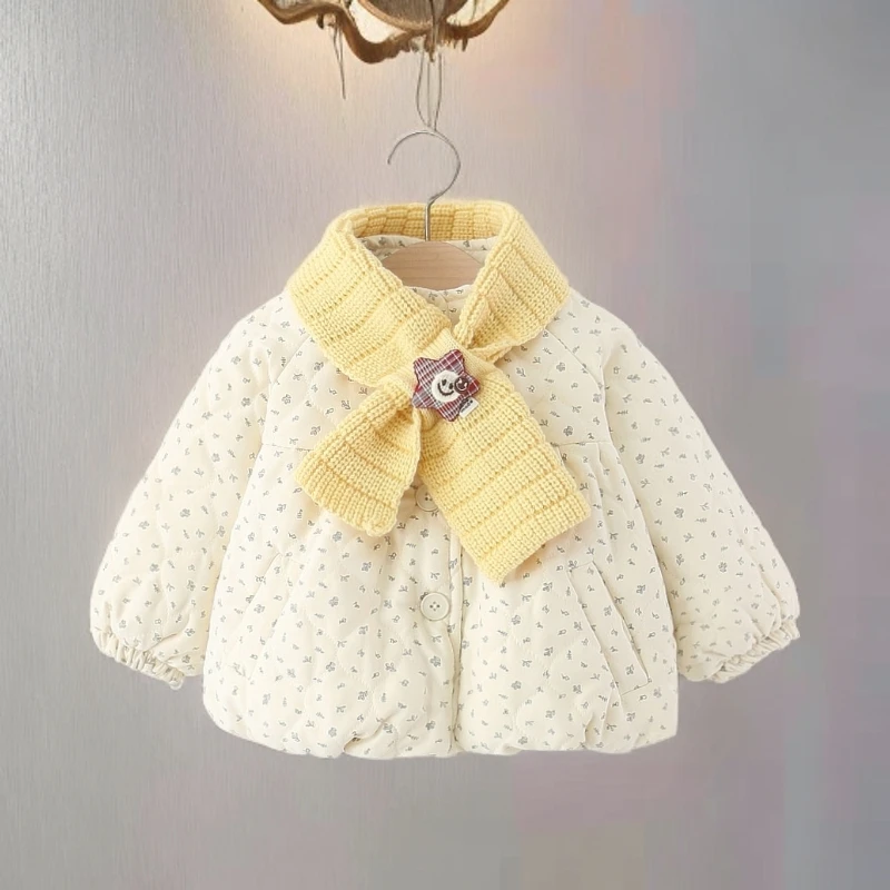 女童棉衣冬季加绒加厚儿童衣服女宝宝加绒加厚棉服小女孩冬装外套