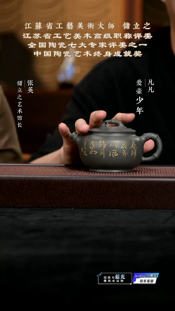 茶壶紫砂LC储立之33 竹风雪花青300cc