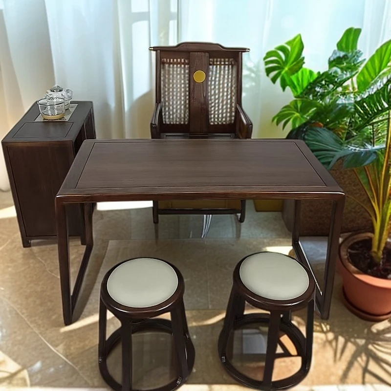 新中式阳台茶桌禅框结构简约