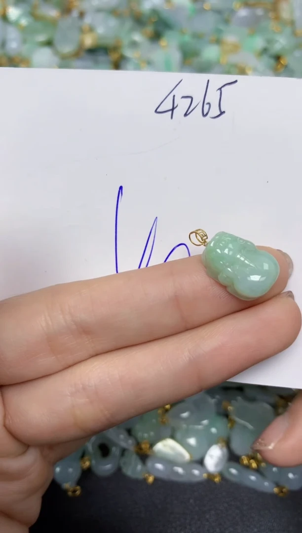 【闪购商品】翡翠颈饰18K金镶嵌天然翡翠A货