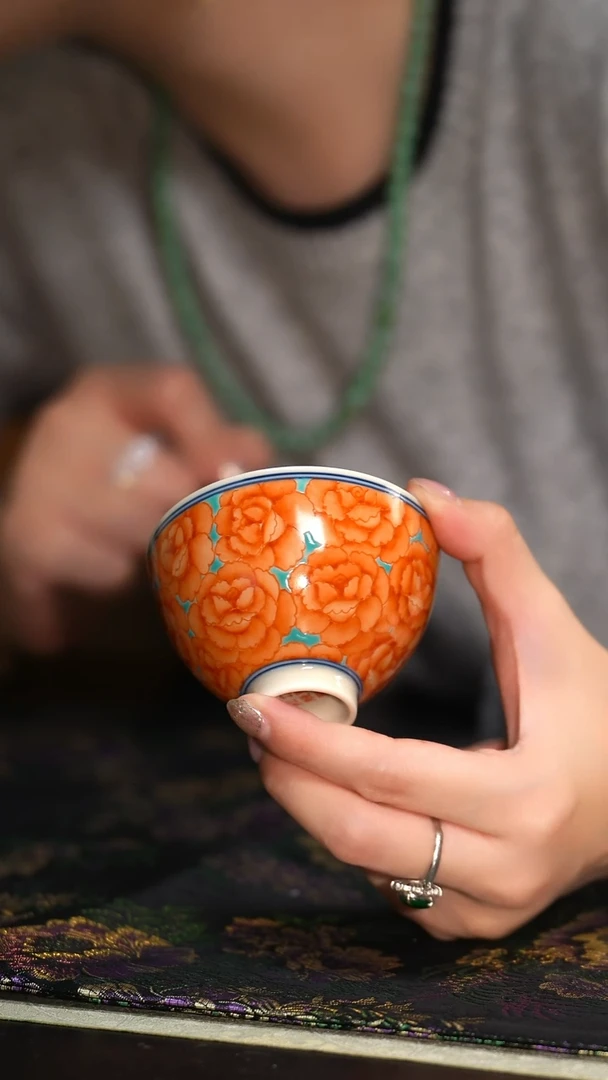 LQT立勤堂矾红玫瑰鸡心杯FH-B-062