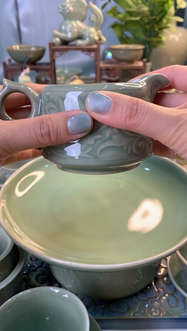 耀州窑【纹饰随机】井栏公道 微瑕处理 XG001