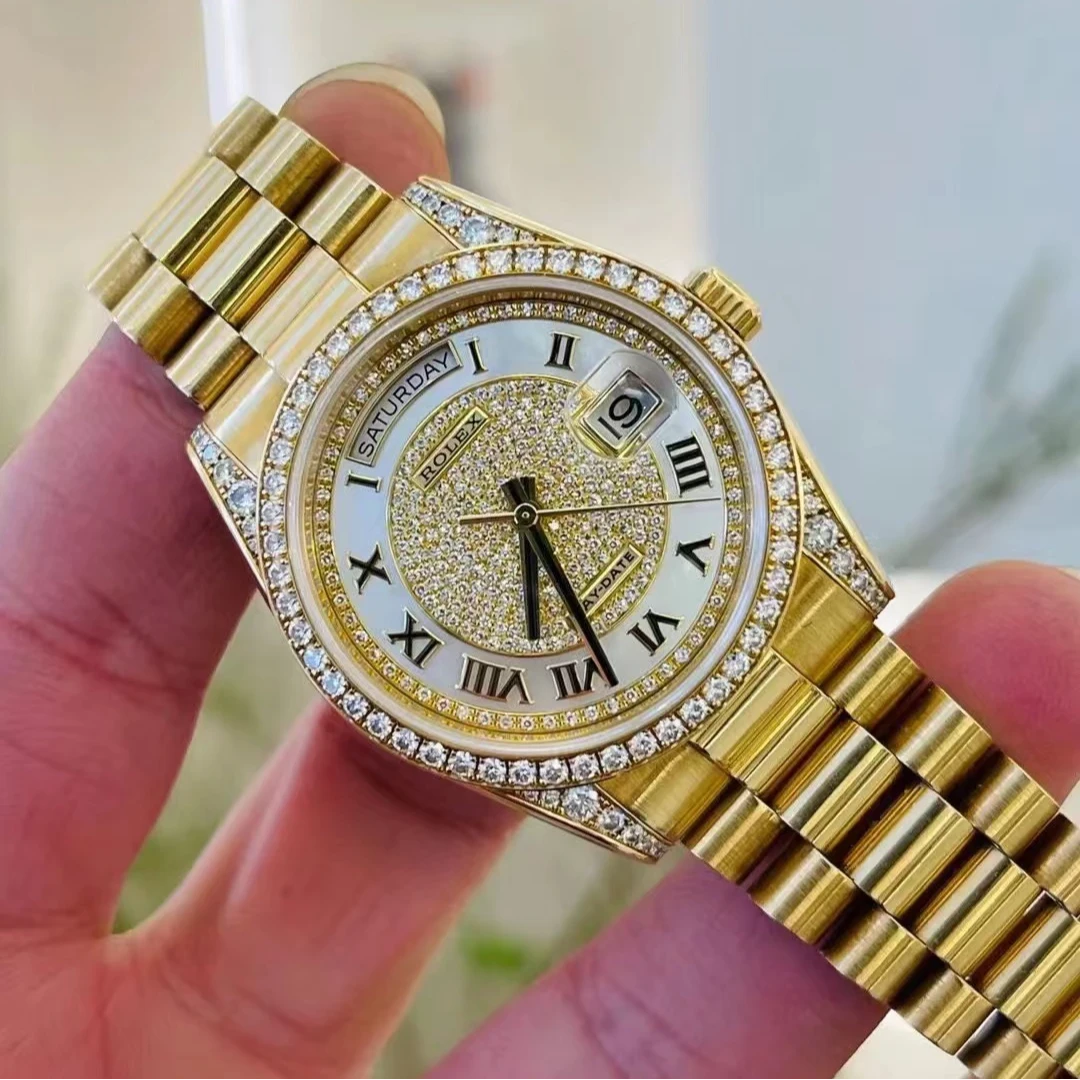 95新 Rolex/劳力士 劳力士星期日历系列118388顶配满钻贝母盘