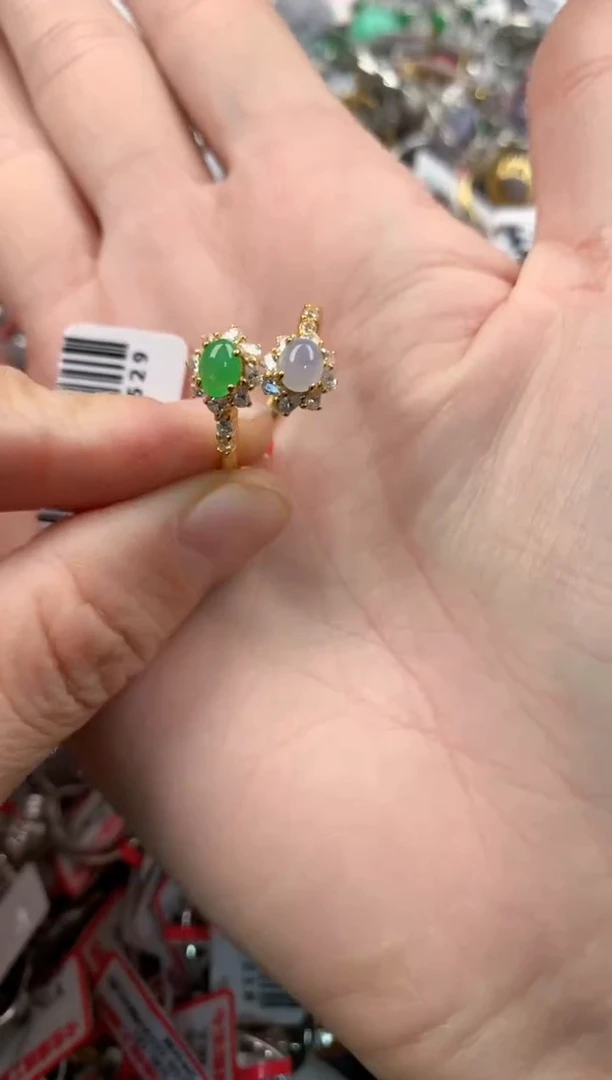 银S925镶嵌戒指翡翠888   10