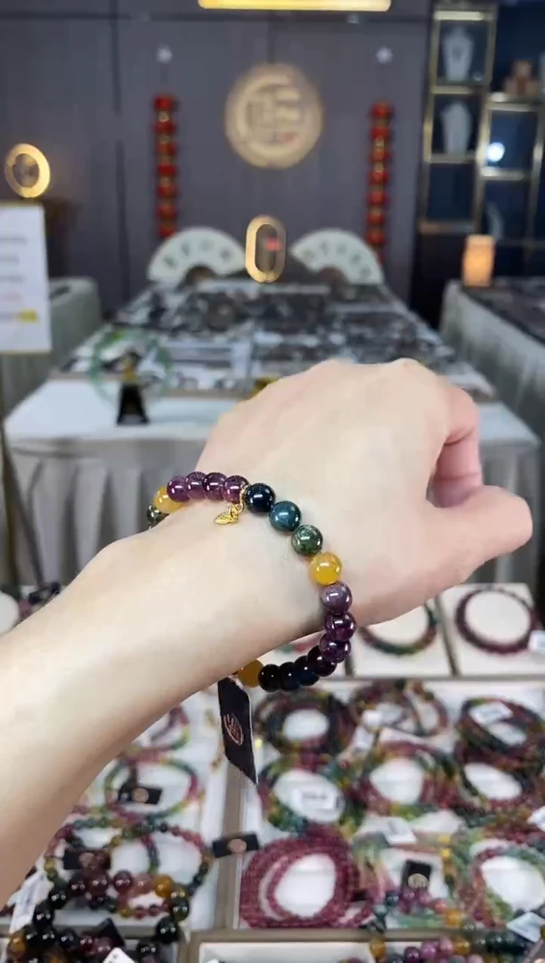 未镶嵌老矿碧玺单圈手串7mm+碧玺hon多样性发货一条