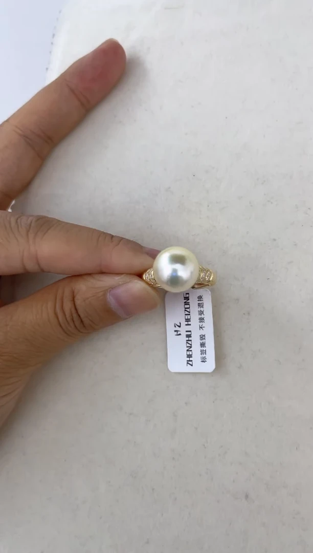 海水珍珠戒指银S925镶嵌戒指12