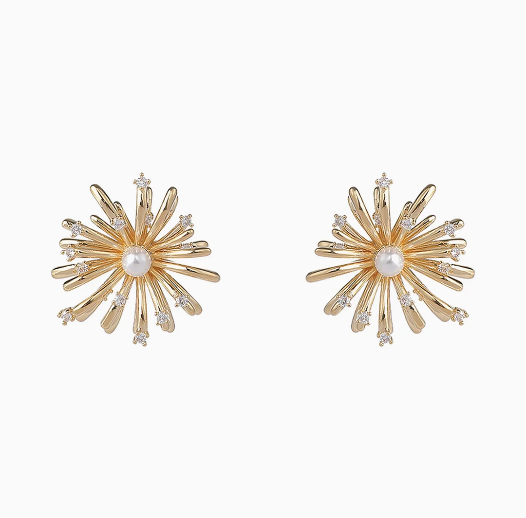 铜合金仿珍珠耳饰 欧美轻奢高级烟花耳环GV25