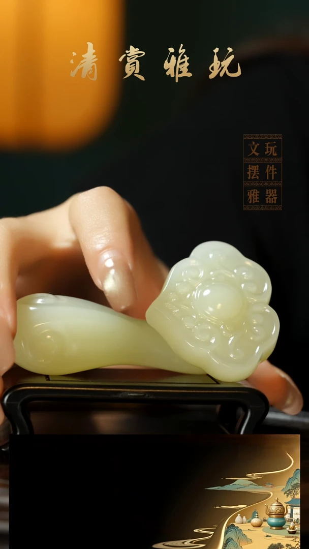 玉《平安如意》手把件摆件