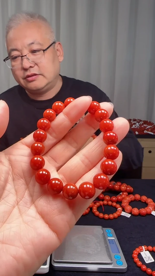 未镶嵌多样性发一件南红玛瑙【高货】锦红10mm保山圆珠单圈