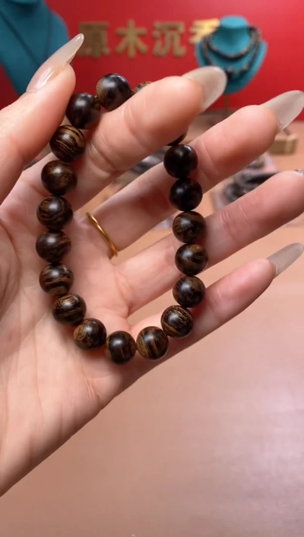 【闪购商品】沉香手串Y沉水越南芽庄白棋楠玉化瘿子瘤10单圈