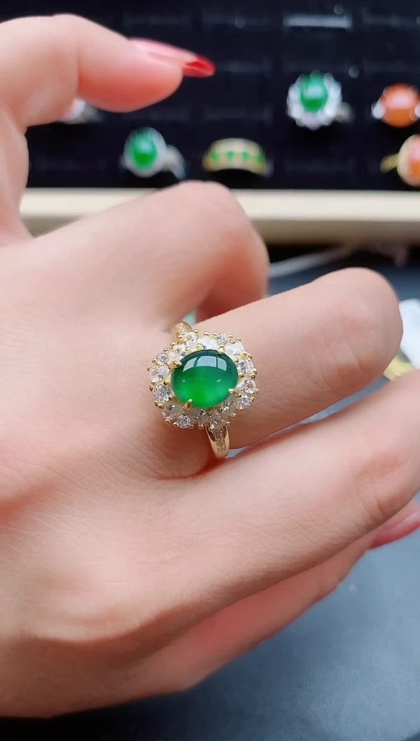 【闪购商品】翡翠戒指银S925镶嵌21321