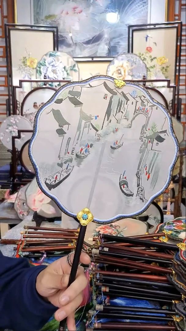 扇子纯手工苏绣团扇