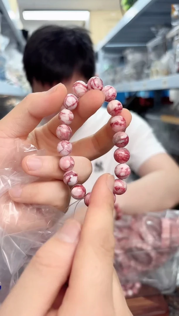 天然辰砂原矿11mm+圆珠单圈