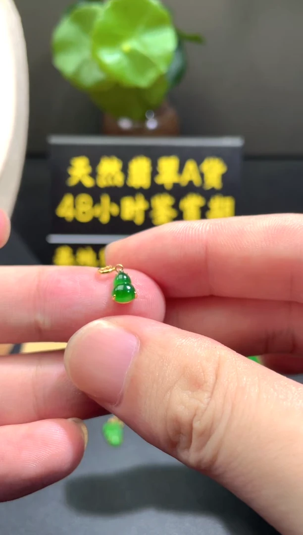 颈饰18K金镶嵌翡翠翡翠A货