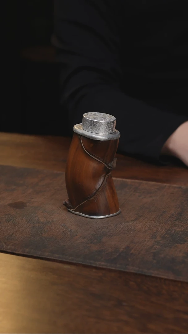 龟背竹包锡茶叶罐