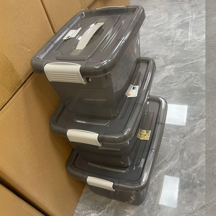 透黑大容量加厚塑料储物箱子收纳箱