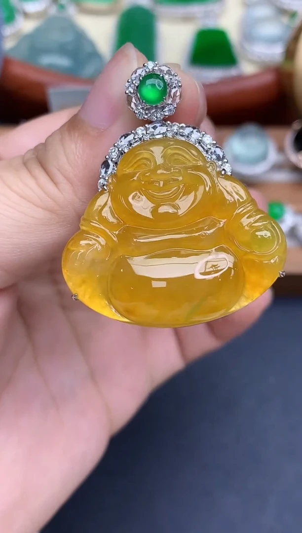 吊坠(不含链)18K金镶嵌翡翠719-中国好珍宝