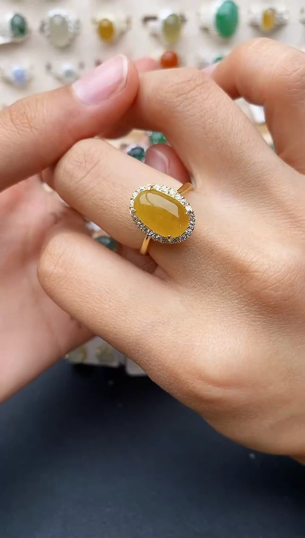 【闪购商品】翡翠戒指银S925镶嵌缅甸翡翠