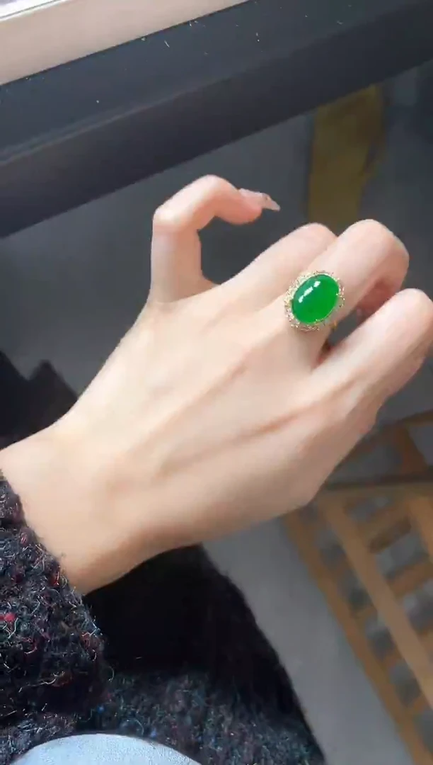 银S925镶嵌戒指翡翠51511