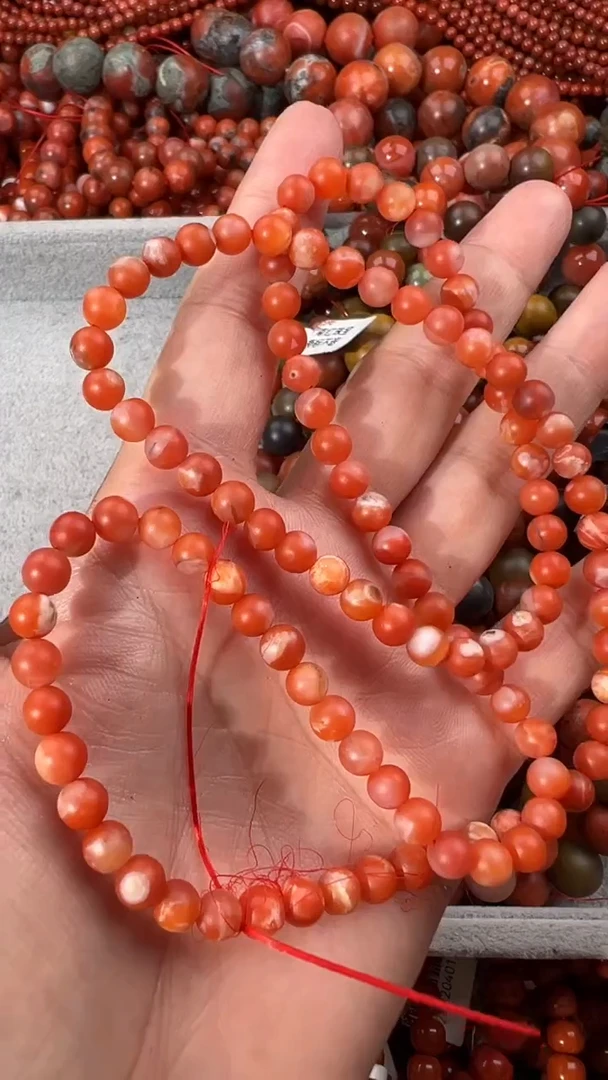南红玛瑙手串未镶嵌5+