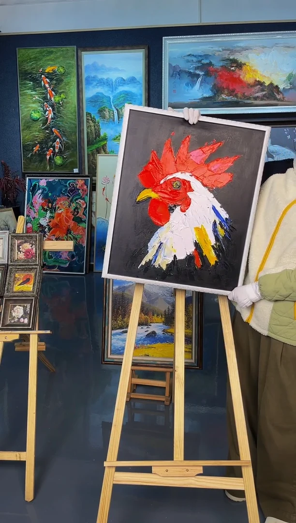 【闪购商品】油画4号 50*60 鸡-手绘油画