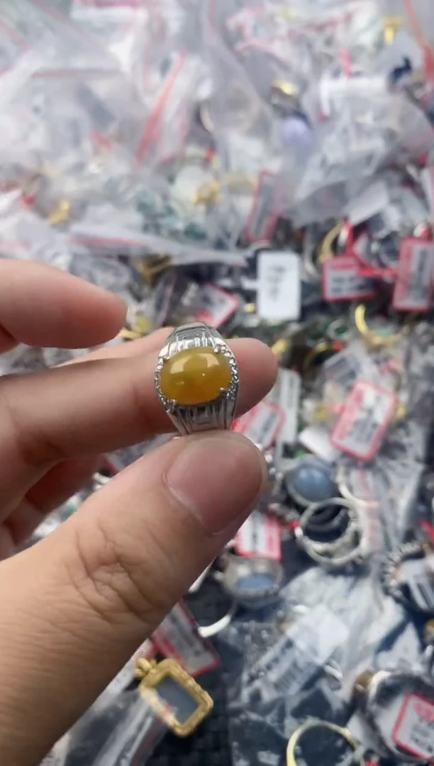 银S925镶嵌戒指翡翠444    2