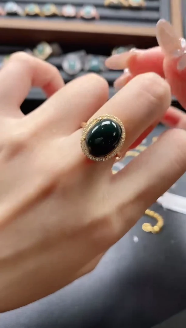 【闪购商品】翡翠戒指银S925镶嵌15151