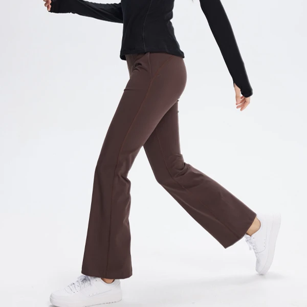 嘻嘻咖叻黑牌莱卡 不移位-喇叭裤高腰裸感吸湿排汗高弹力显腿长