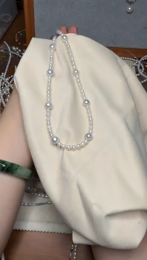 淡水珍珠银S925镶嵌颈饰定向小才女90项链